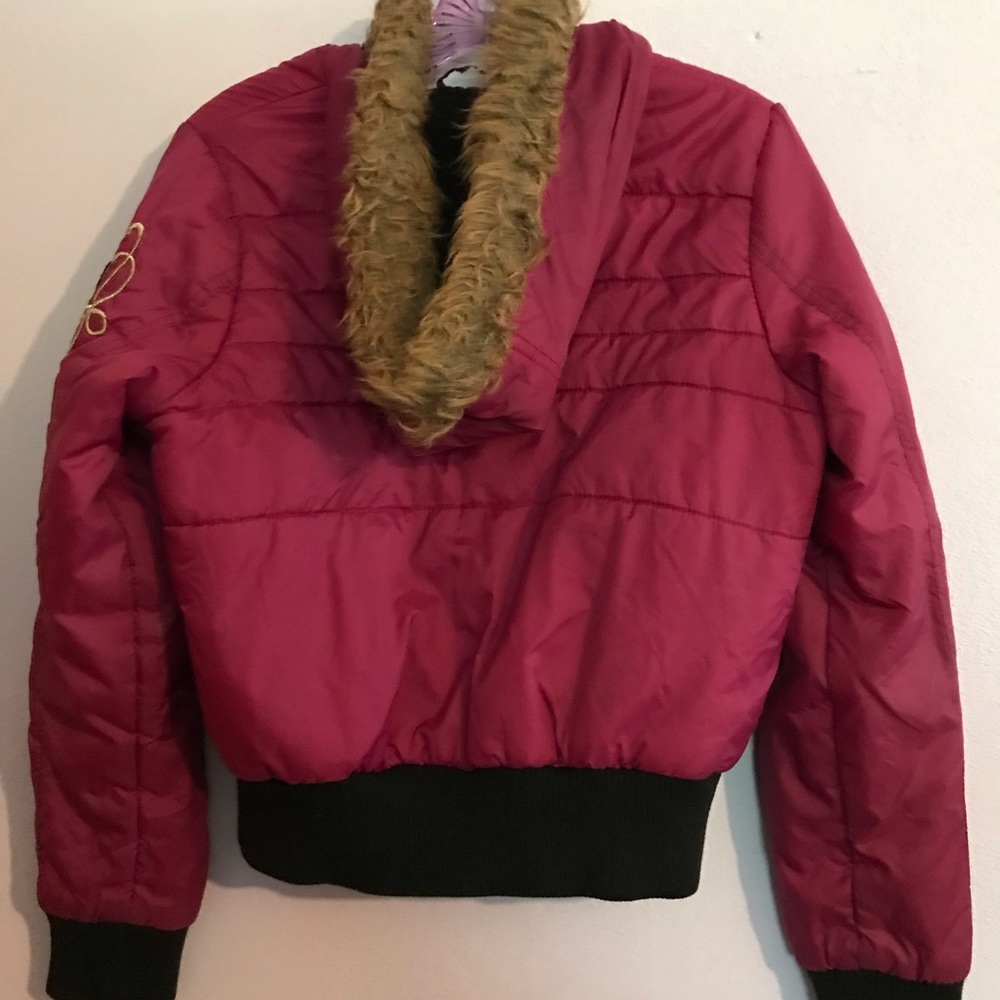 SouthPole fuchsia puffer coat. Size S - Picture 5 of 6